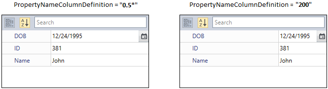 PropertyName column width changed before application loading