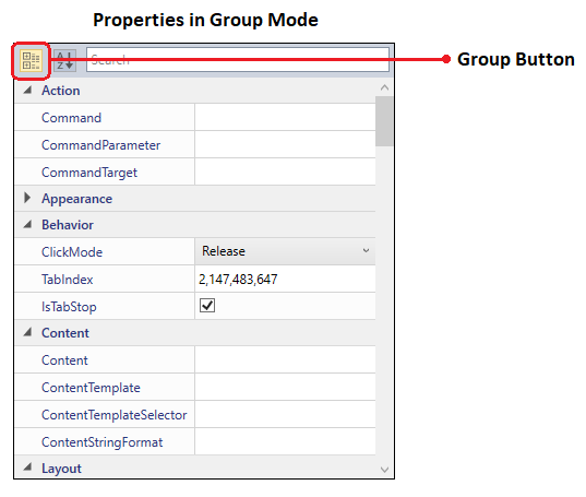 Properties of PropertyGrid is in grouped view