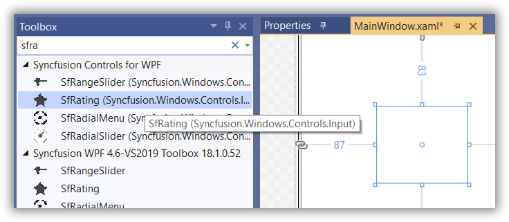Adding Control via Designer in WPF Rating
