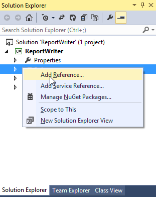 Add the Reference file in solution