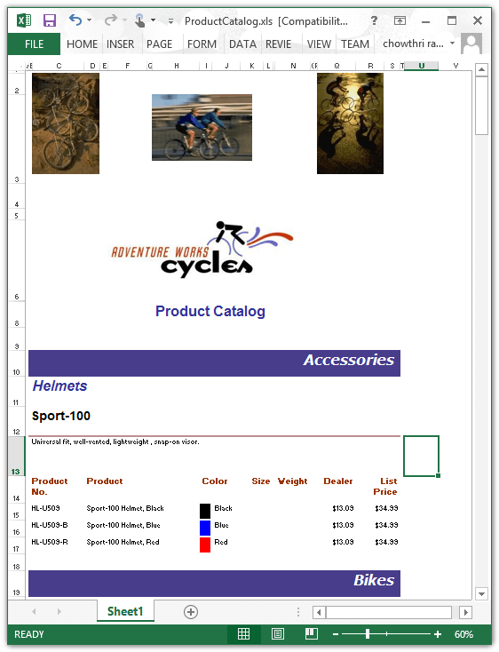 Excel format report writter