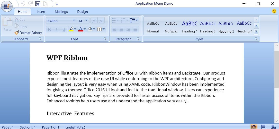 Displaying Application Menu in Default Theme