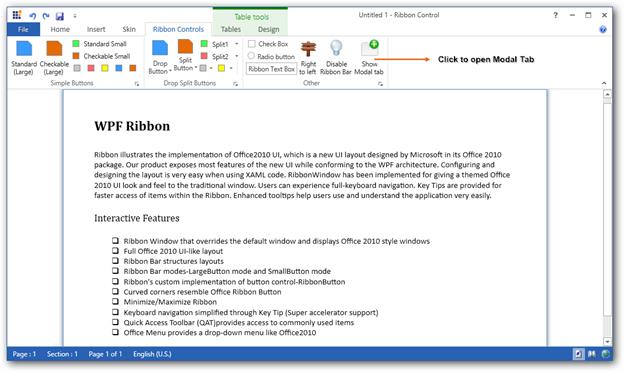 WPF Ribbon displays ModelTab