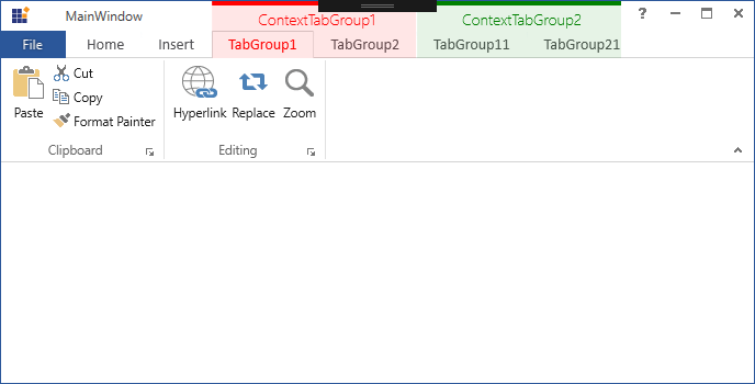 WPF Ribbon with ContextTabGroup in MVVM