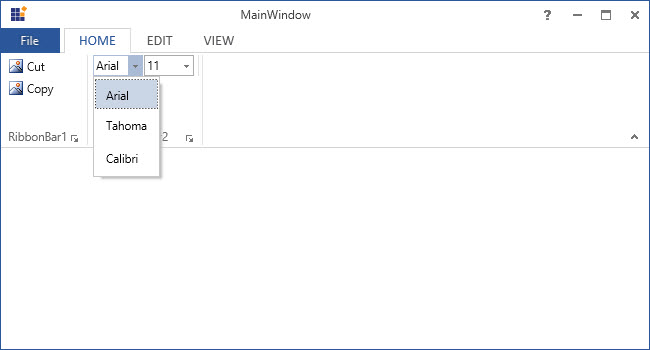 WPF Ribbon Combobox Items