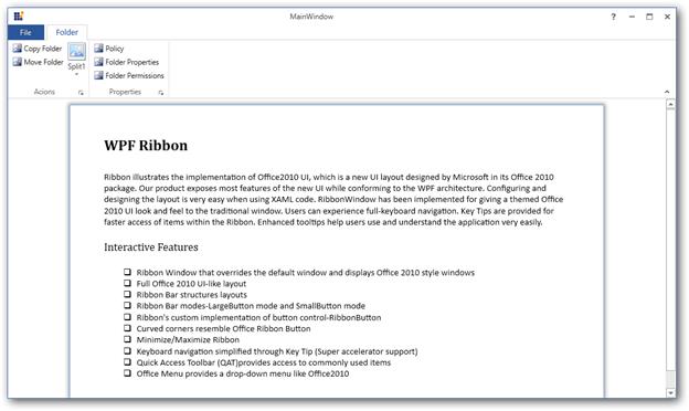 WPF Ribbon with Hide RibbonState