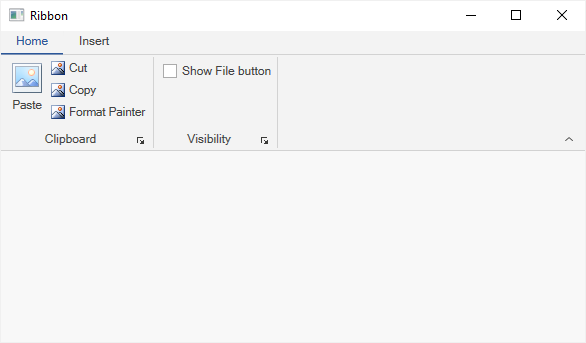 WPF Ribbon BackStageButton collapsed by using Visibility property