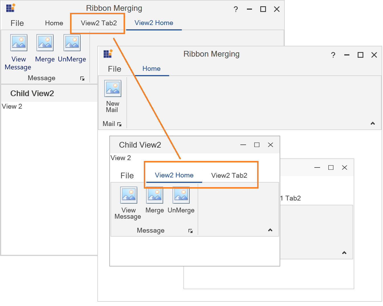 Changing WPF Ribbon Merge Order