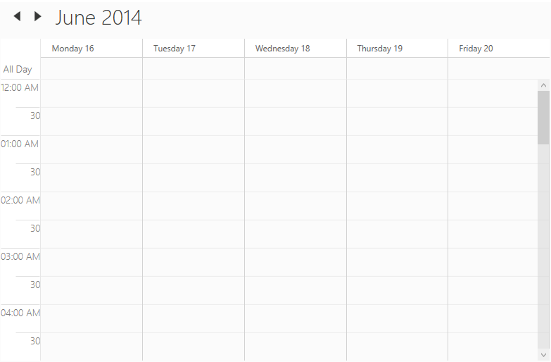 WPF scheduler workweekview