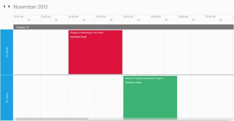 WPF Scheduler timeline view with resource