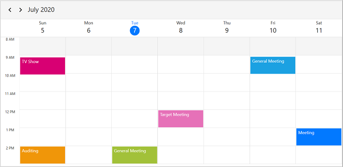 Flexible working days and working hours in WPF Scheduler