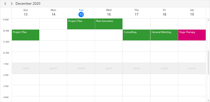 Selection restriction in timeslots in WPF Scheduler