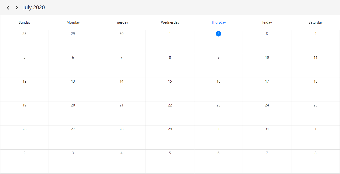 WPF Scheduler month view ViewHeaderDayFormat