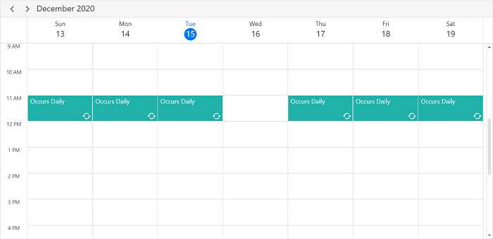 Custom recurring Appointment in  WPF Scheduler