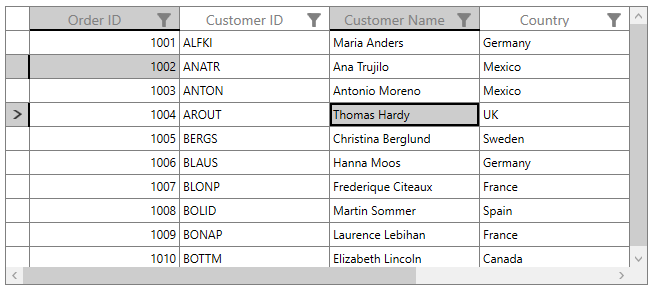Cell Selection Header Highlights