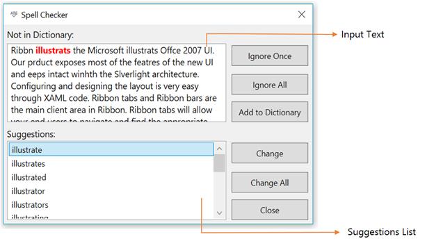 Control Structure of WPF SfSpellChecker