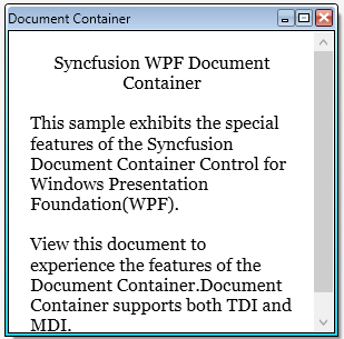 wpf document container control added by code