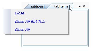 Customize the default tab item context menu