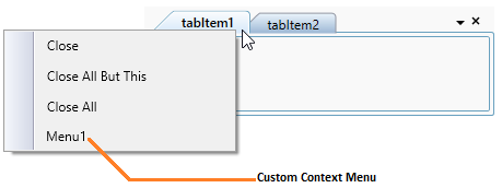 Added custom context menu for tabitems in WPF TabControl