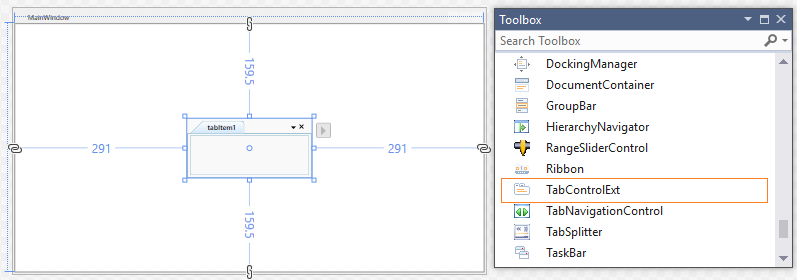Drag and drop WPF TabControl from toolbox