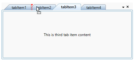 Tab items drag marker color changed to red color