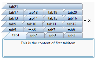 Tabs arranged in MultiLineWithFullWidth mode