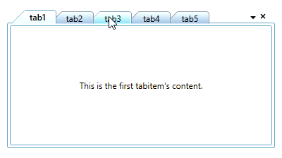 Tab items selected by clicking the tab header