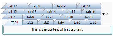 Tab items with multiple line layouts