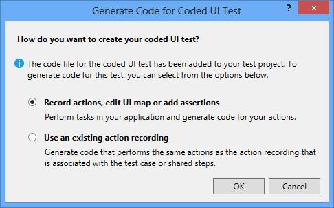 WPF Coded UI showing Record option