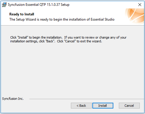 Shows the installation of QTP setup
