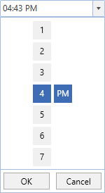 SfTimePicker contains only hour and meridiem value selector