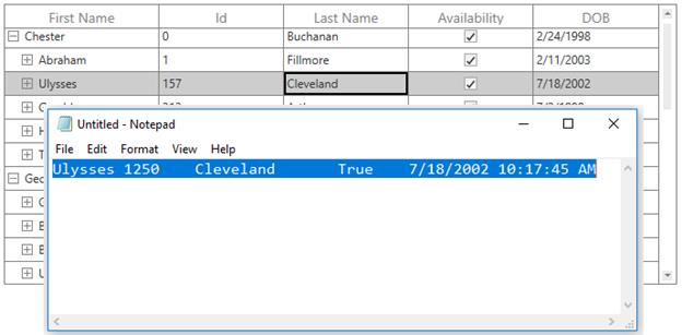 Paste Clipboard Content based on Mapping Name in WPF TreeGrid
