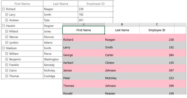 Changing Style of Alternate Rows in Exported WPF TreeGrid Data