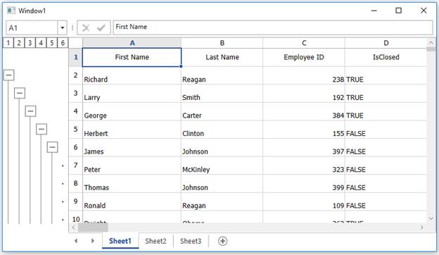 WPF TreeGrid Data Exporting to Spreadsheet without Saving