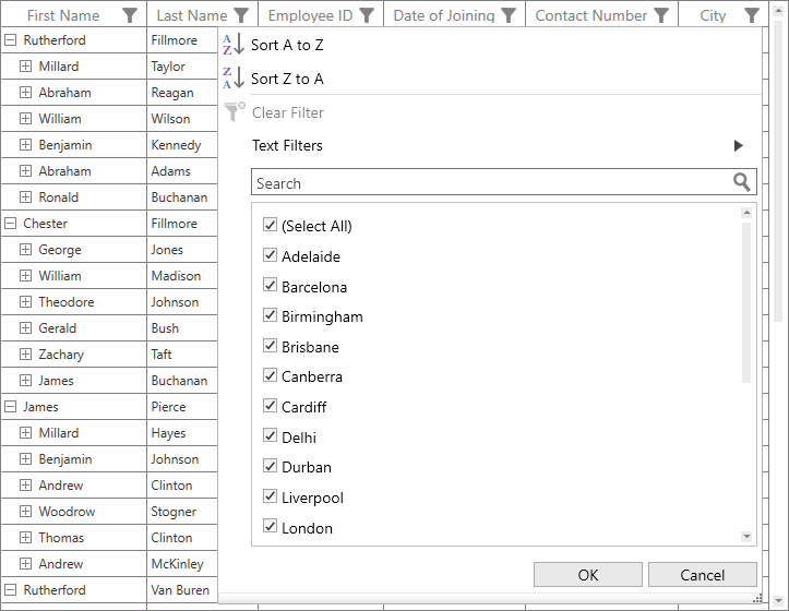 Customizing Filter Popup Size in WPF TreeGrid