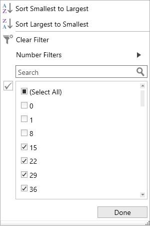 CheckBox Filter with Immediate Filter in WPF TreeGrid