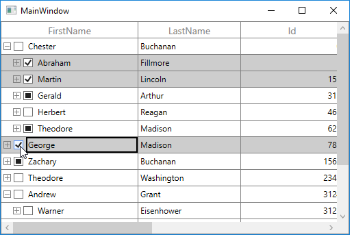Row Selection with CheckBox in WPF TreeGrid