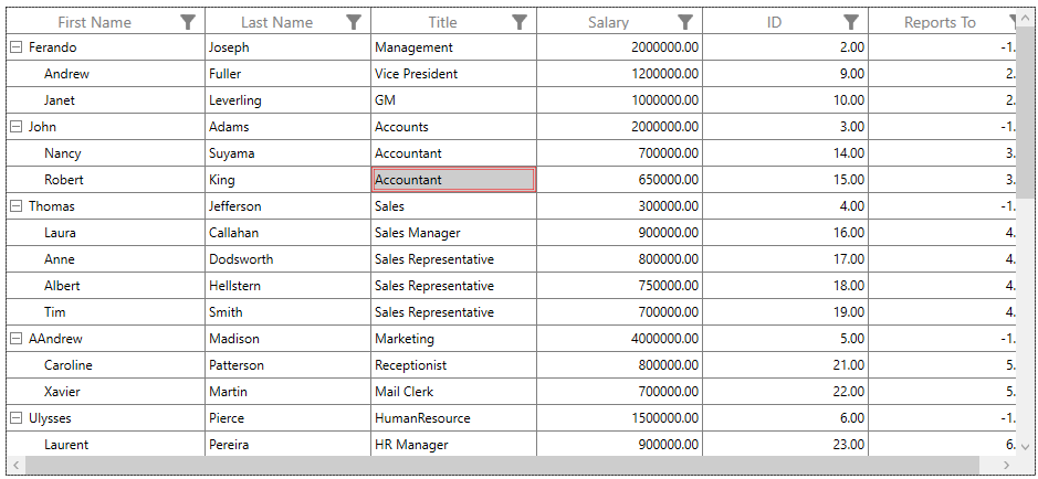 Custom Cell Selection in WPF TreeGrid