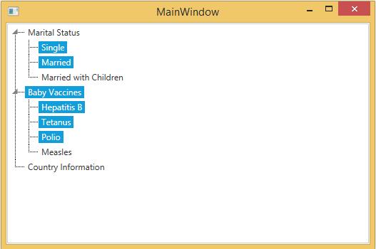 Show the selected multiple WPF TreeView item at runtime
