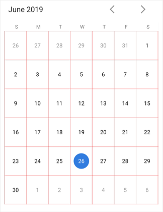 Month view border color in Xamarin.Android Calendar
