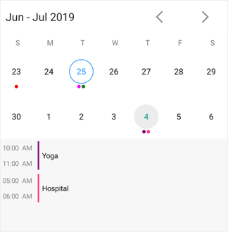 Week view in Xamarin.Android Calendar