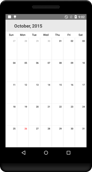 Month View in Xamarin.Android Calendar