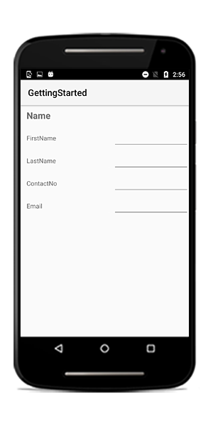 Expand and collapse the data form fields in Xamarin.Android DataForm