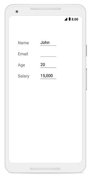 Loading data form with customized height and width Xamarin.Android DataForm