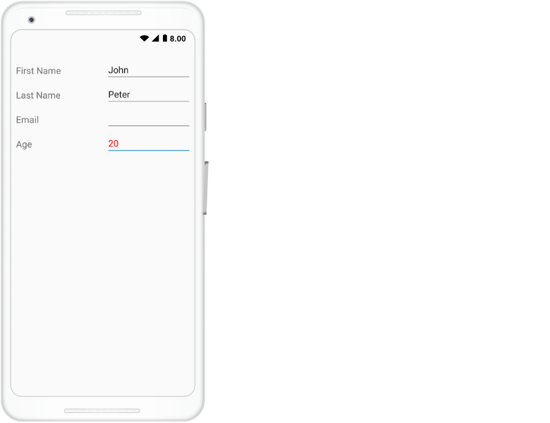 Creating custom editor for the data form item in Xamarin.Android DataForm