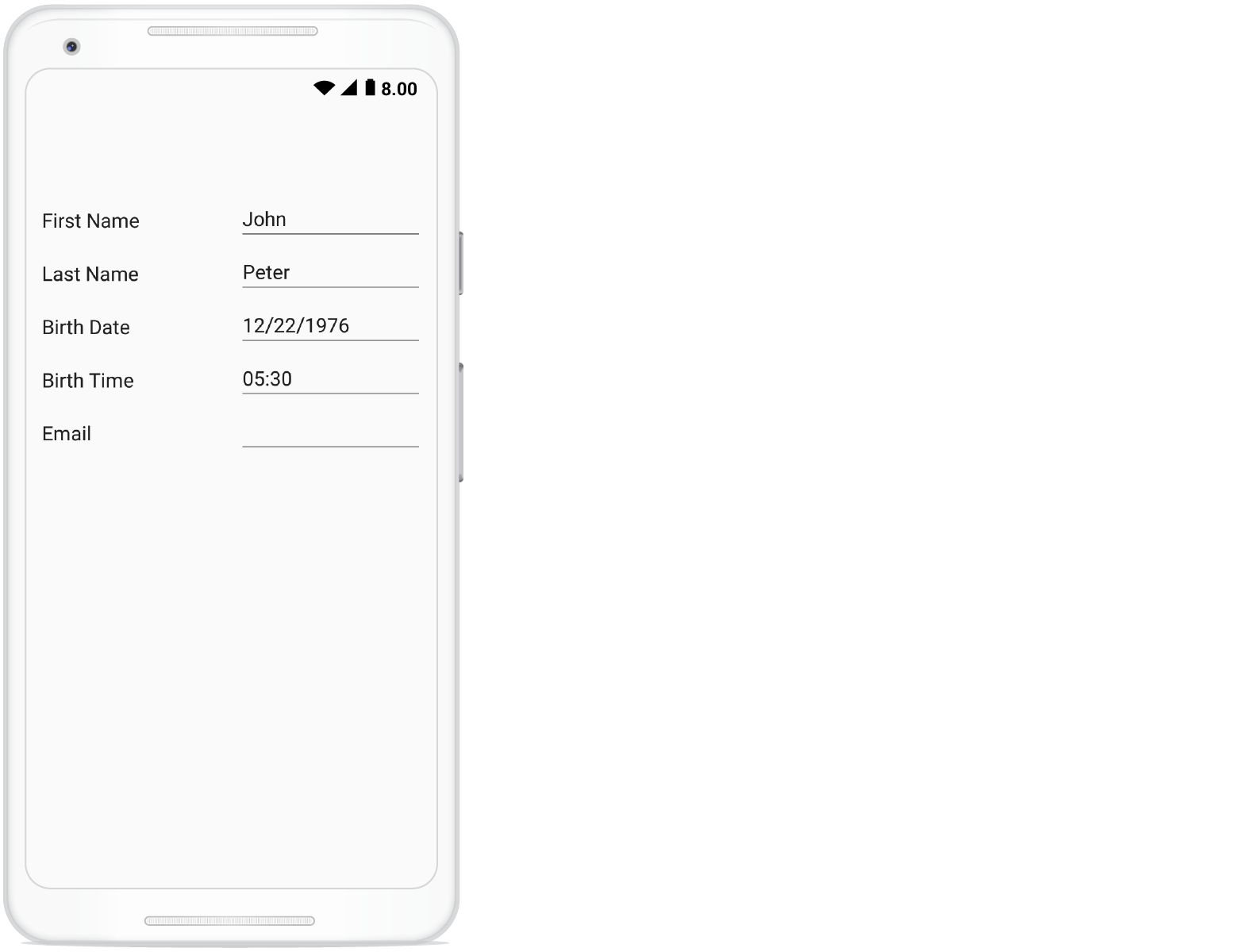 Setting time format to data form time item in Xamarin.Android DataForm