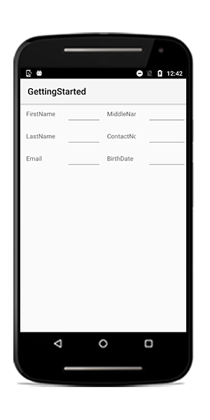 Arranging data form field in grid layout when label position as left in Xamarin.Android DataForm