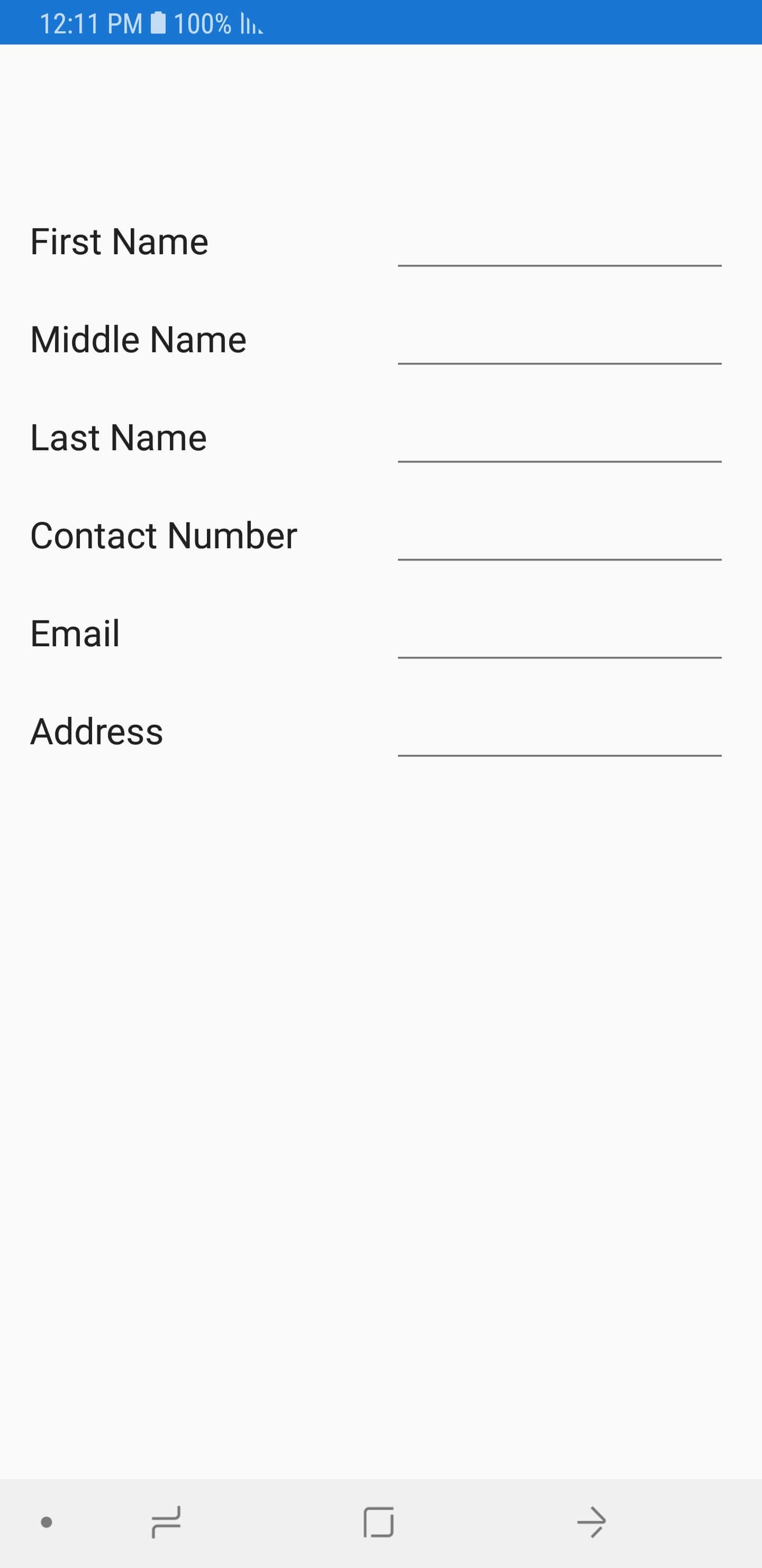 Arranging data form field in linear layout when label position as left in Xamarin.Android DataForm