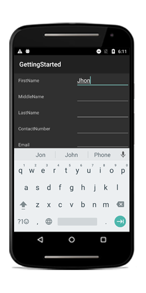 Setting data object to data form in Xamarin.Android DataForm