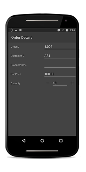 Changing spin button alignment for data form item in Xamarin.Android DataForm